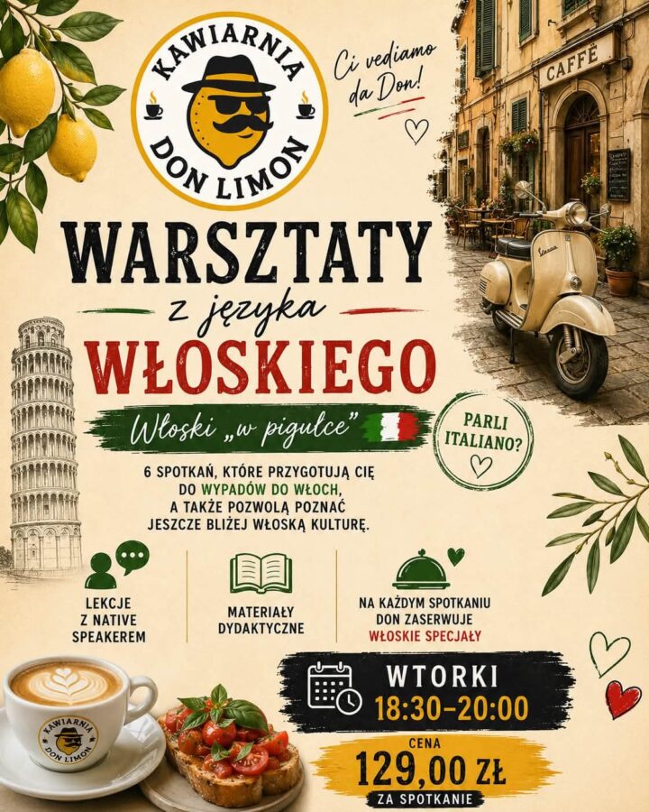 Włoski „w pigułce” w&nbsp;Zabrzu – 6 spotkań w&nbsp;Kawiarni Don Limon